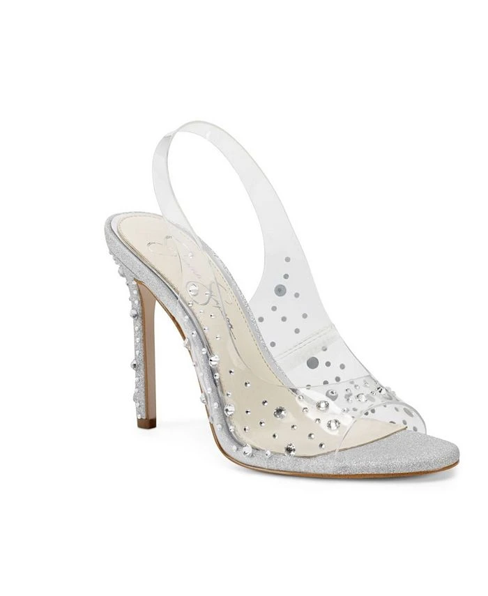 Jessica Simpson Women's Jaisey Embellished Open-Toe Vinyl Pumps 3 Jessica Simpson Women's Jaisey Embellished Open-Toe Vinyl Pumps