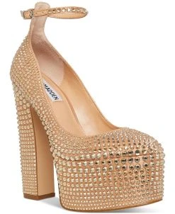 Steve Madden Women's Skyrise Ankle-Strap Rhinestone Platform Pumps