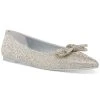 Steve Madden Women's Elina Embellished Rhinestone Bow Ballet Flats