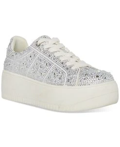 Steve Madden Women's Rockaway Rhinestone Lace-Up Platform Sneakers